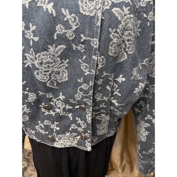 Vtg 90s Georgios Retro Embroidered Floral cotton Denim Jacket 8 fairy festival - Picture 9 of 16